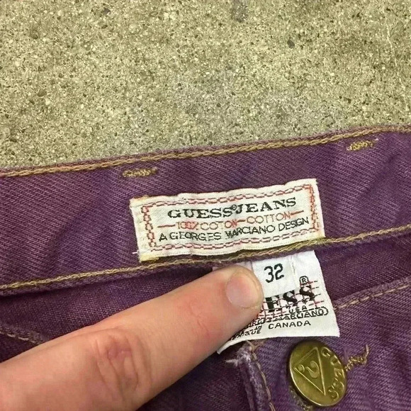 Vintage Guess  Purple Jeans Size 31 - Picture 3 of 5